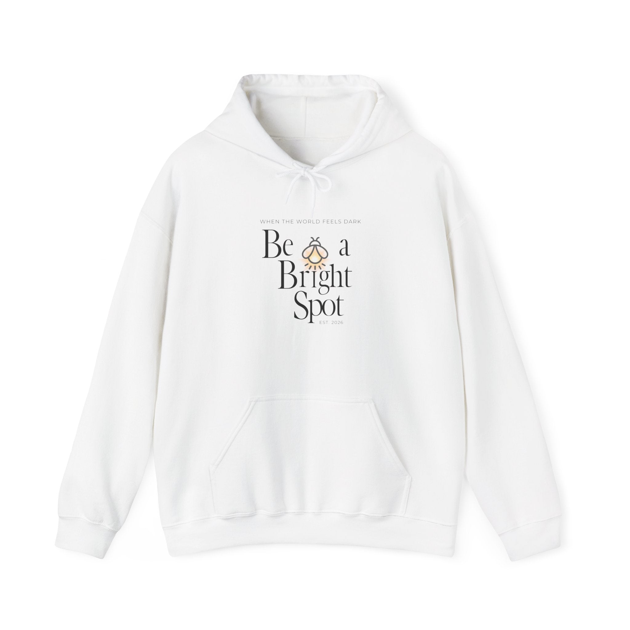 Be a Bright Spot Hoodie — Inspirational Cozy Pullover with Sun Illustration