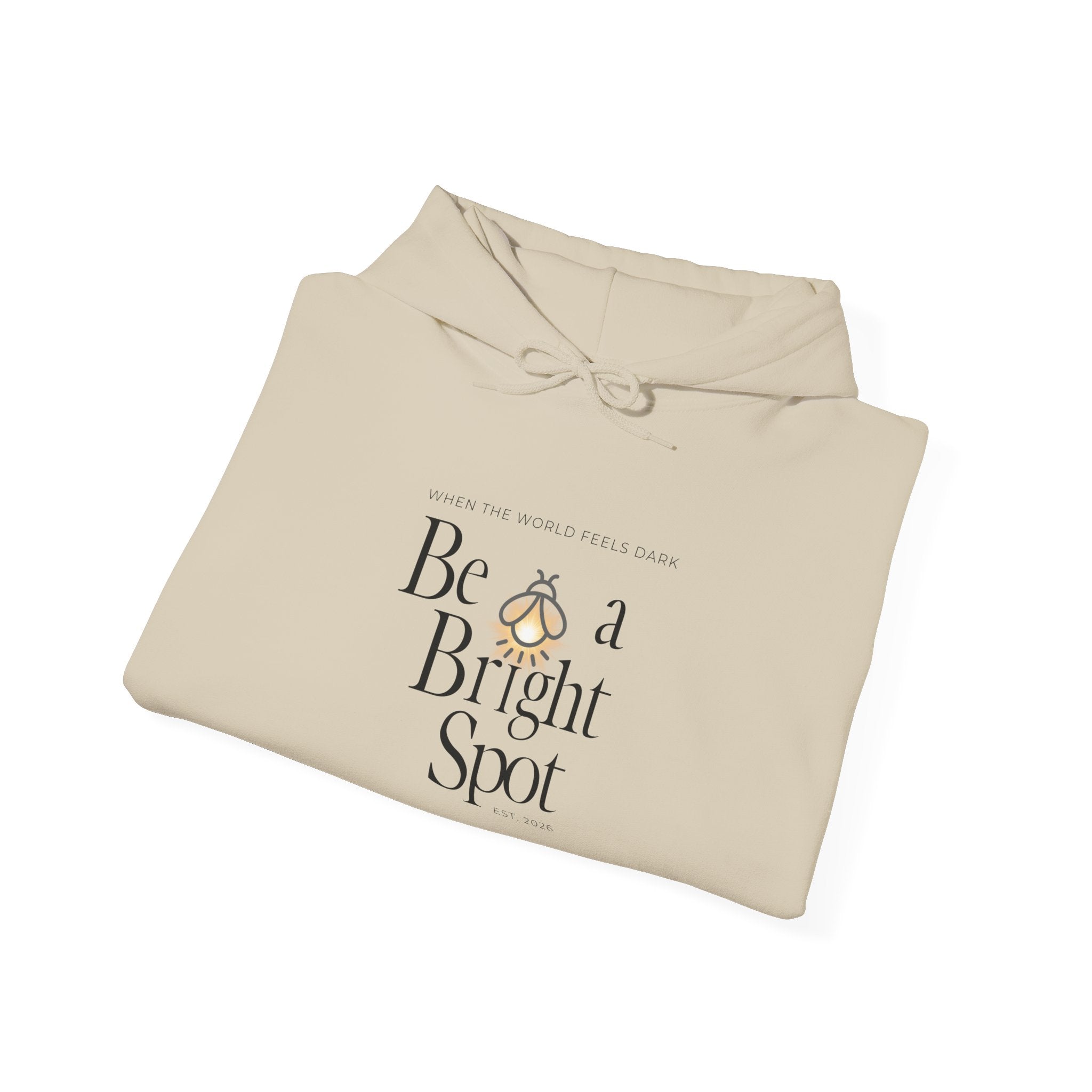 Be a Bright Spot Hoodie — Inspirational Cozy Pullover with Sun Illustration