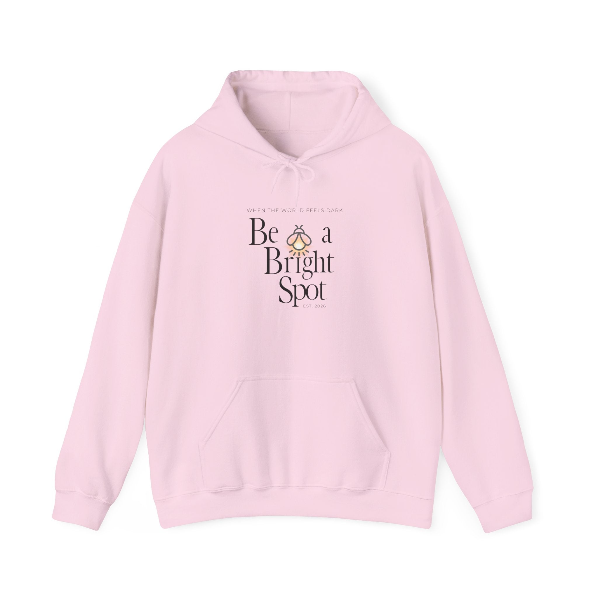Be a Bright Spot Hoodie — Inspirational Cozy Pullover with Sun Illustration