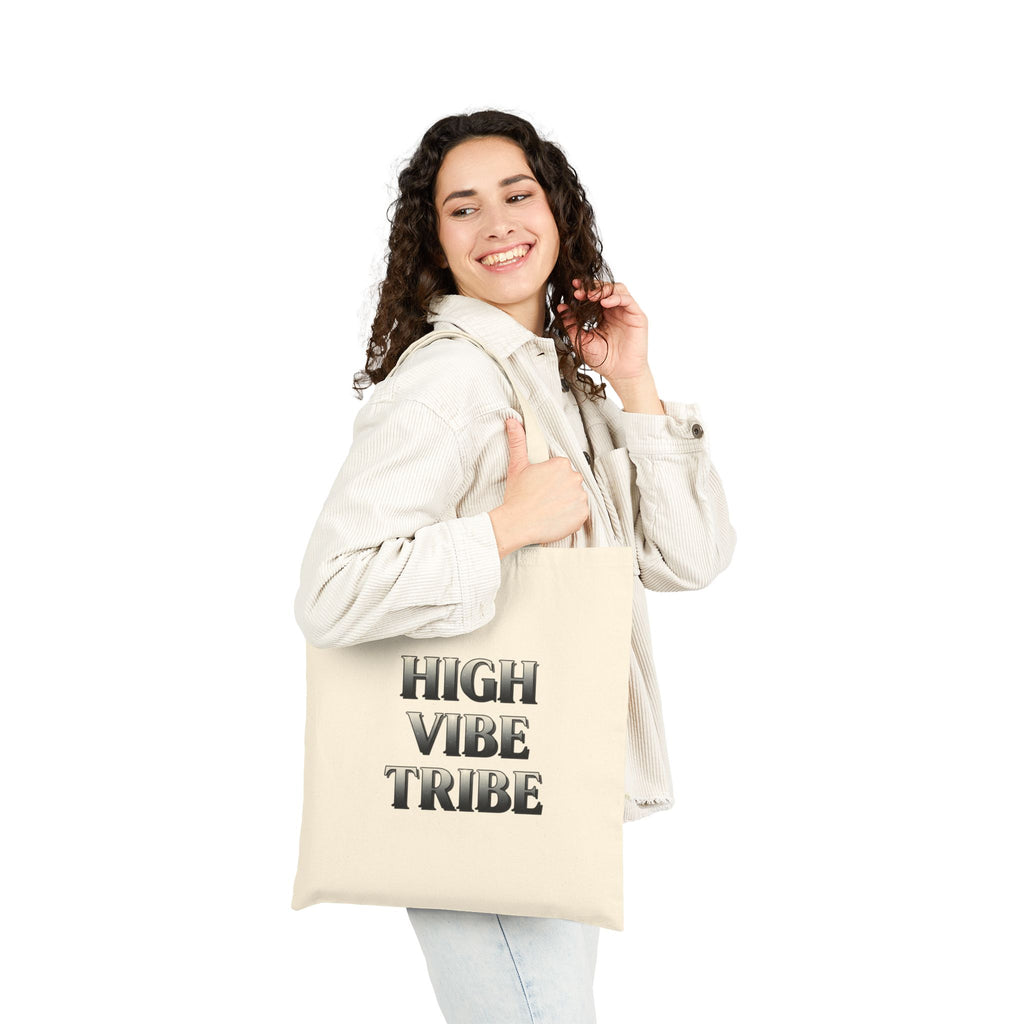 High Vibe Tribe Canvas Tote Bag — Positive Quote Eco Shopper