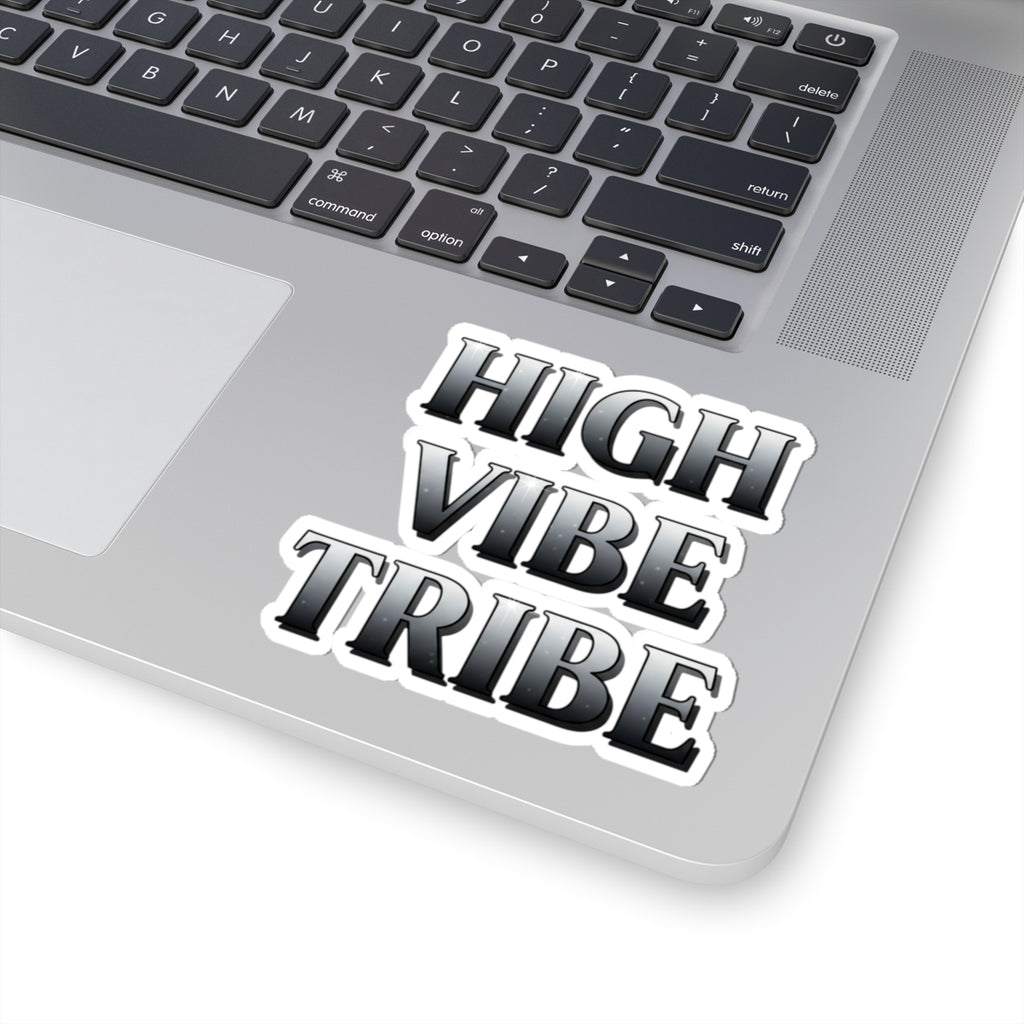 High Vibe Tribe Sticker — Metallic Gradient Kiss-Cut Decal for Laptops, Water Bottles & Journals