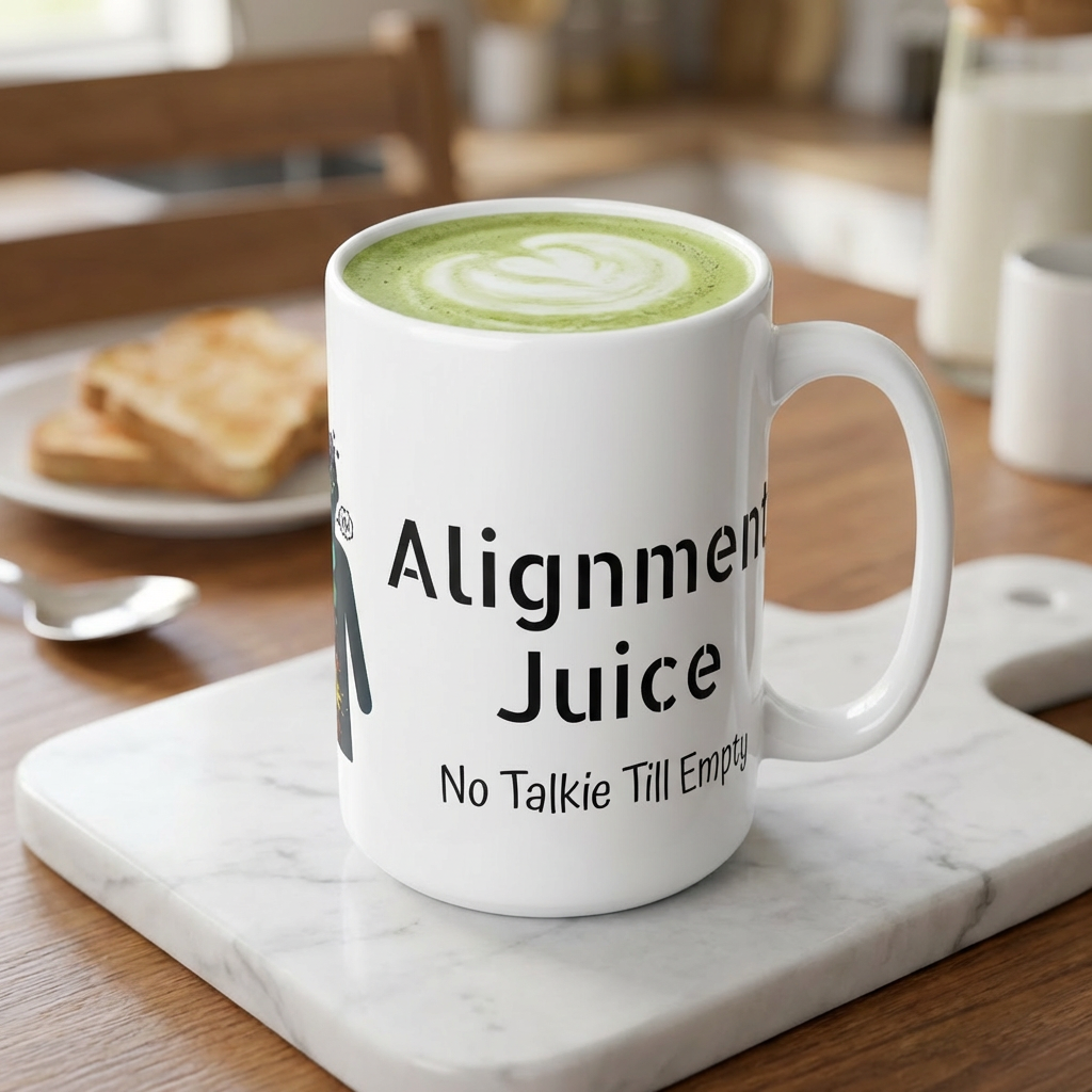 Alignment Juice 20oz Jumbo Mug — “No Talkie Till Empty” Funny Morning Coffee Cup