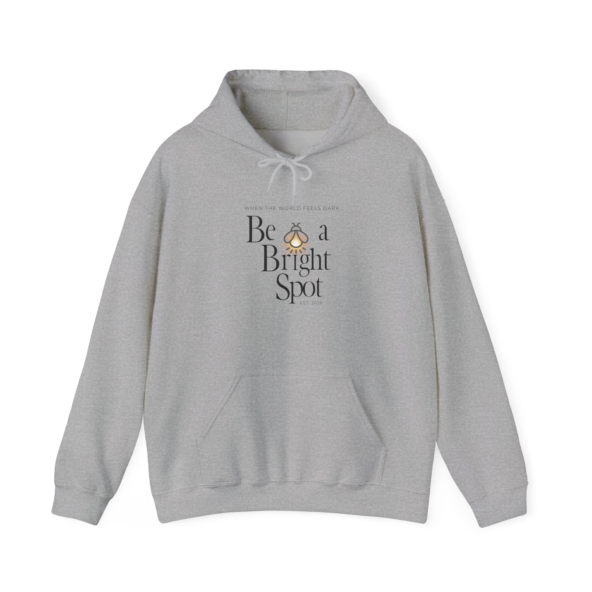 Be a Bright Spot Hoodie — Inspirational Cozy Pullover with Sun Illustration