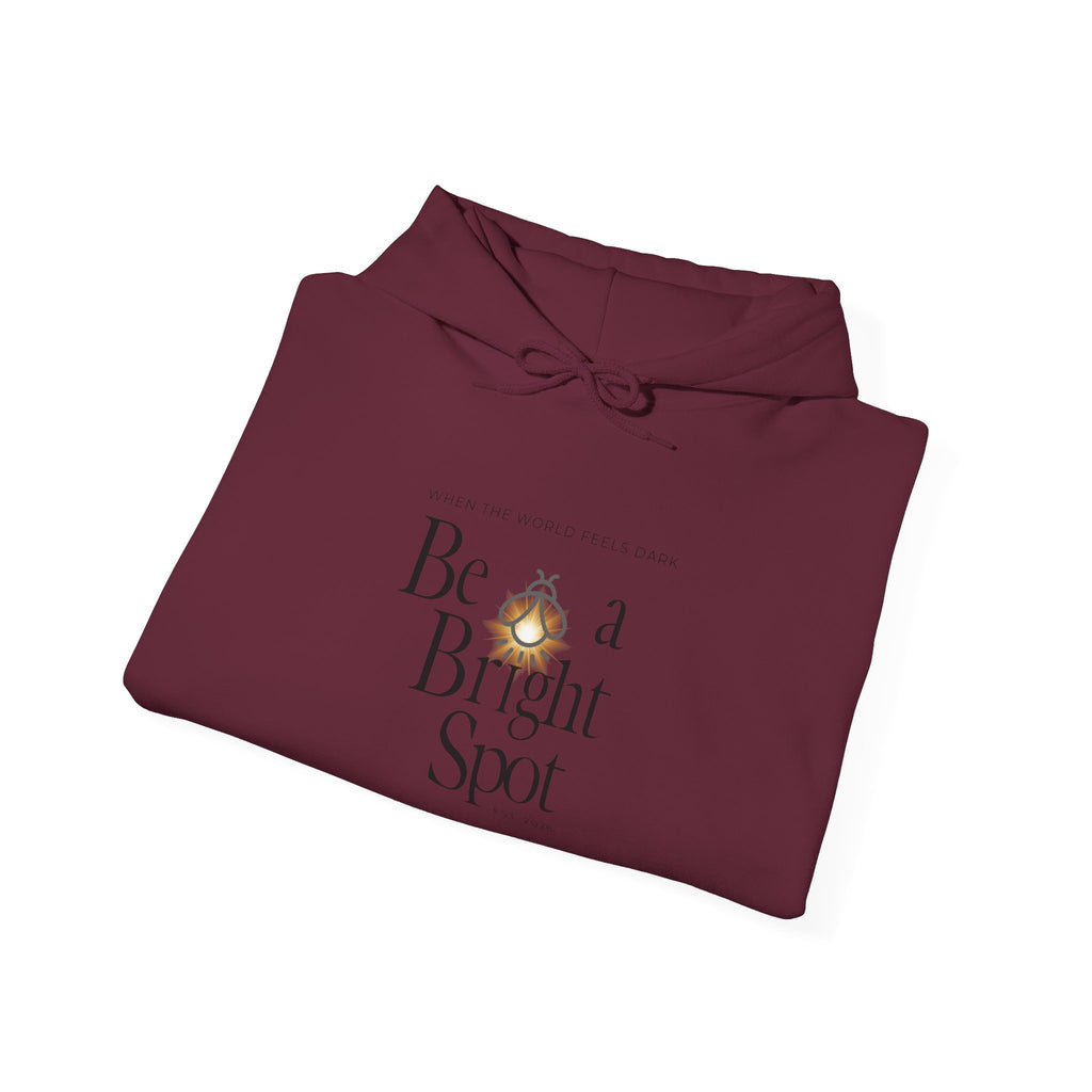 Be a Bright Spot Hoodie — Inspirational Cozy Pullover with Sun Illustration