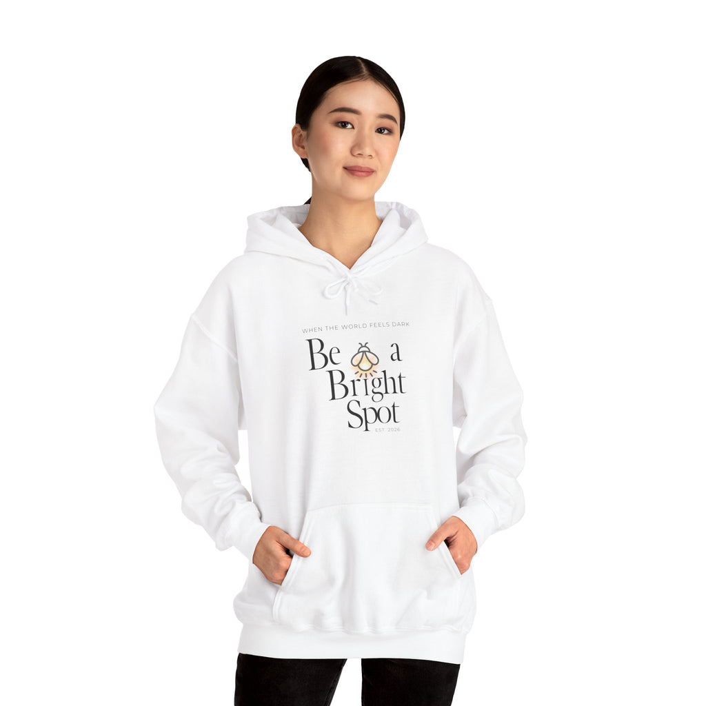 Be a Bright Spot Hoodie — Inspirational Cozy Pullover with Sun Illustration