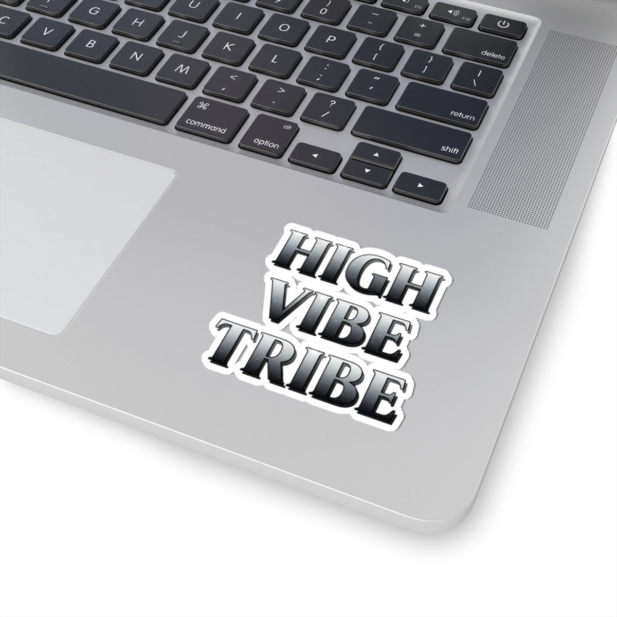 High Vibe Tribe Sticker — Metallic Gradient Kiss-Cut Decal for Laptops, Water Bottles & Journals